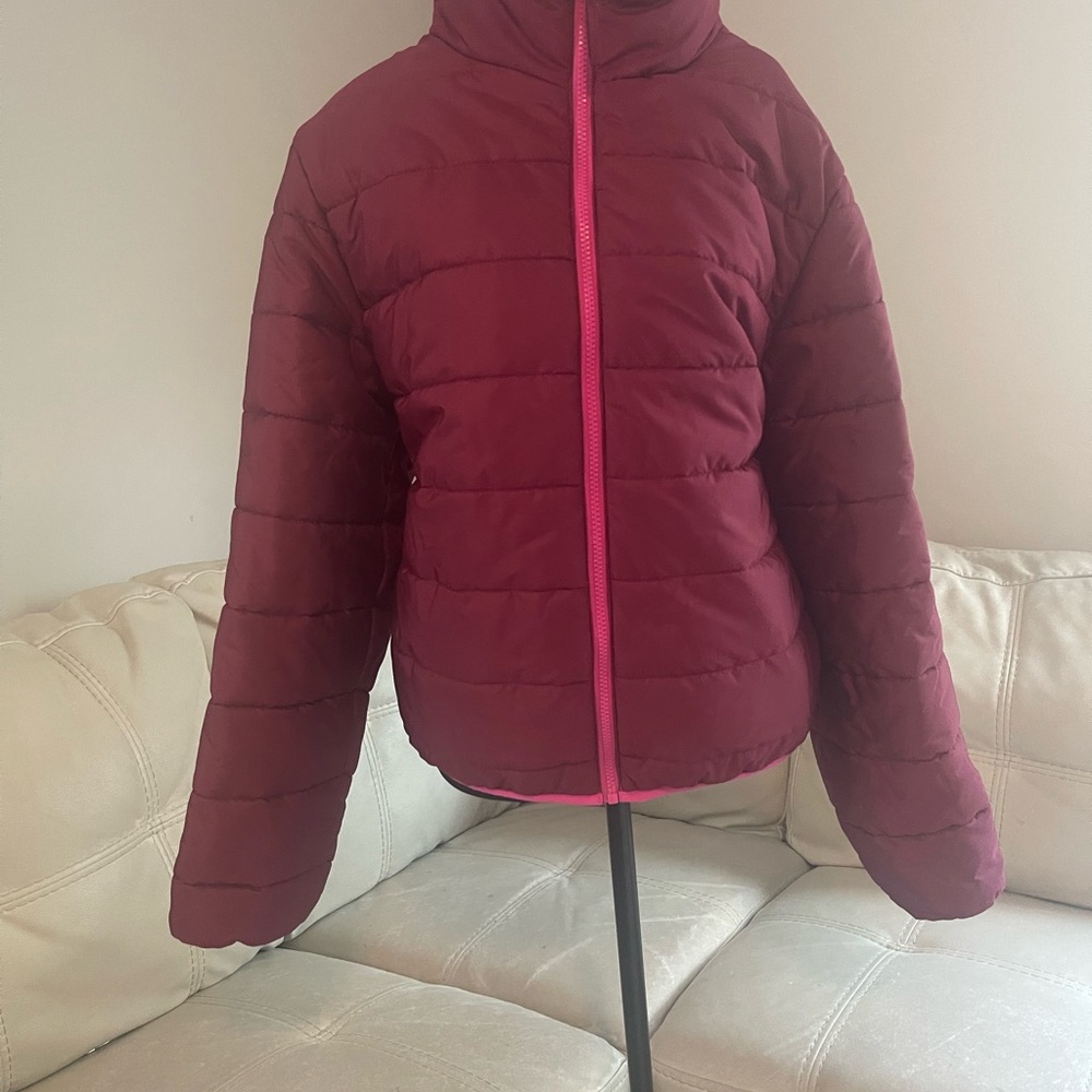 Kids Burgundy Puffer Jacket